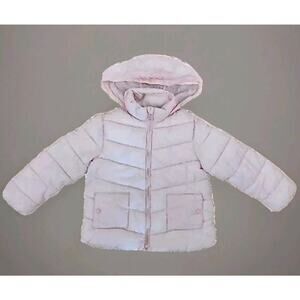Zara Baby Outerwear Collection Puffer Jacket Size 2-3‎ Years Pale Pink Floral C3